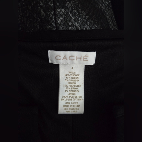 Cache Black Snakeskin-Textured Dress. Excellent condition. Size 4. Like New. - Picture 11 of 11